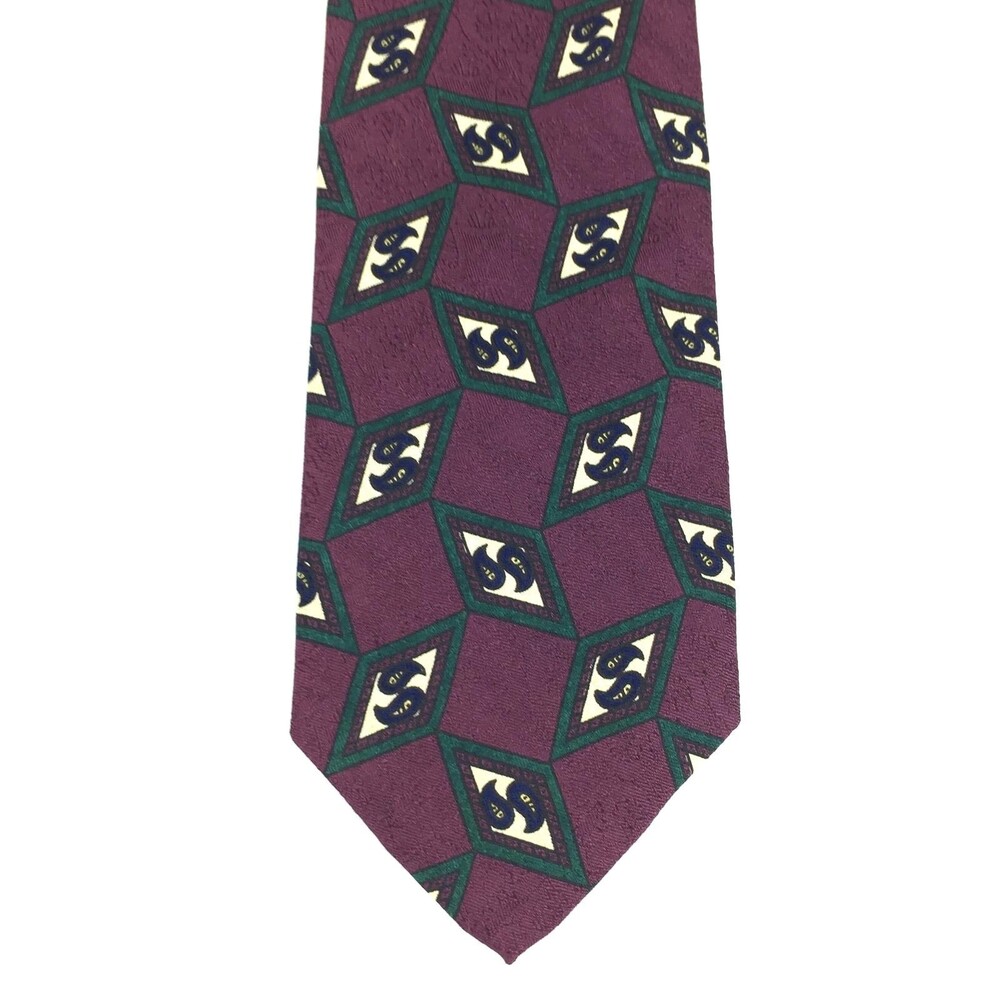 Robert Talbott Burgundy Green Blue Paisley Elegant Silk Best Of Class Fine Tie